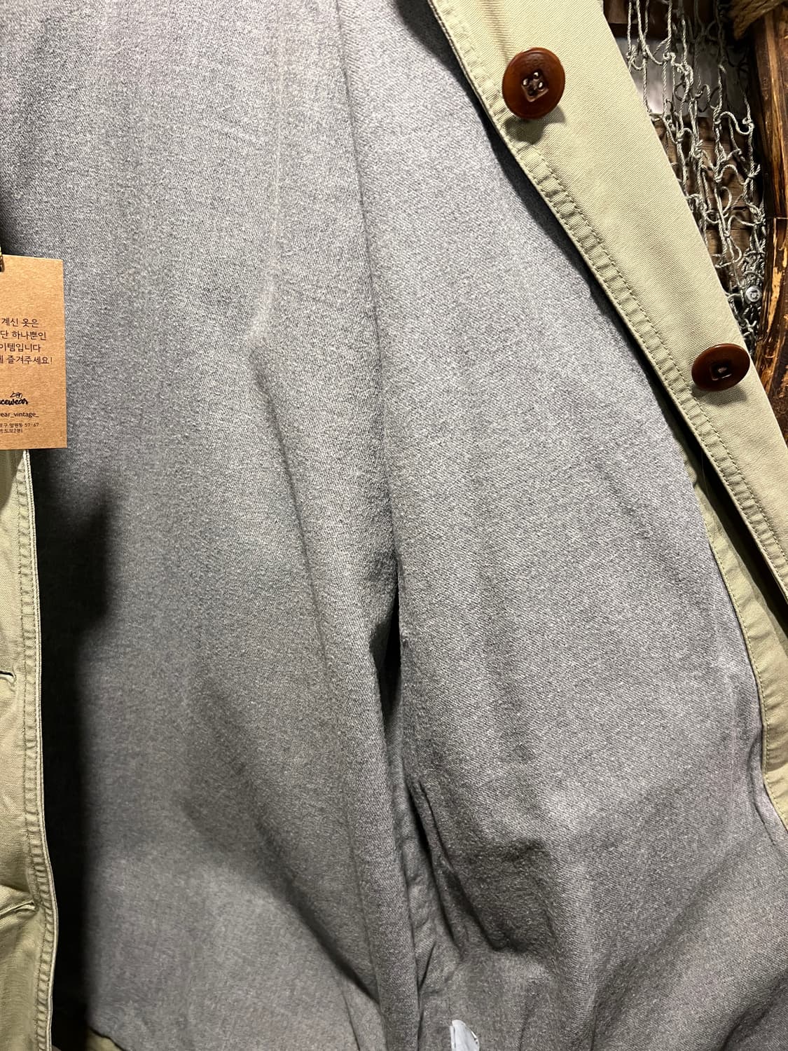 [XL]엘엘빈 USA 코튼 라이닝 라임 캔버스 헌팅 자켓 상품이미지7