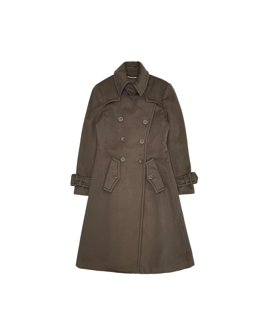 스포트막스 배트 윙 카라 더블 브레스트디드 코트 상품이미지4