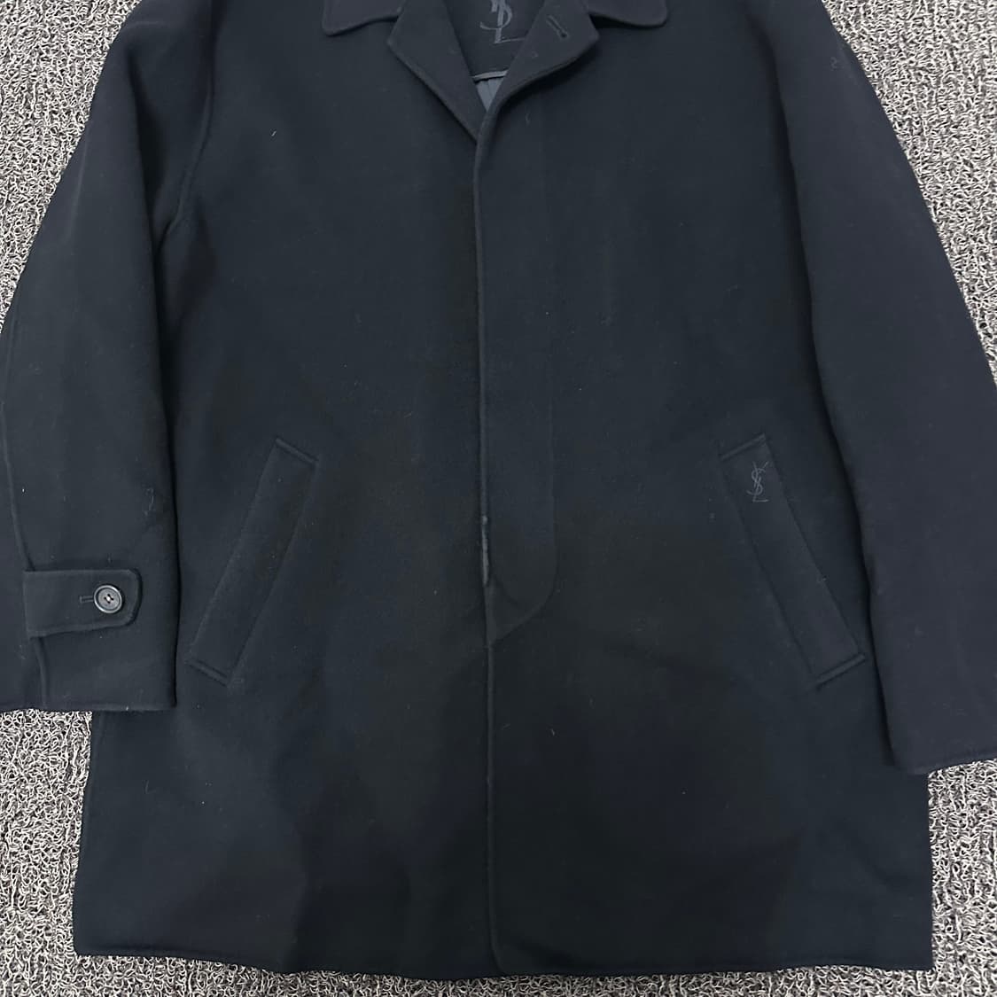 YSL 입생로랑 울 캐시미어 코트 블랙 105(XL) 상품이미지3