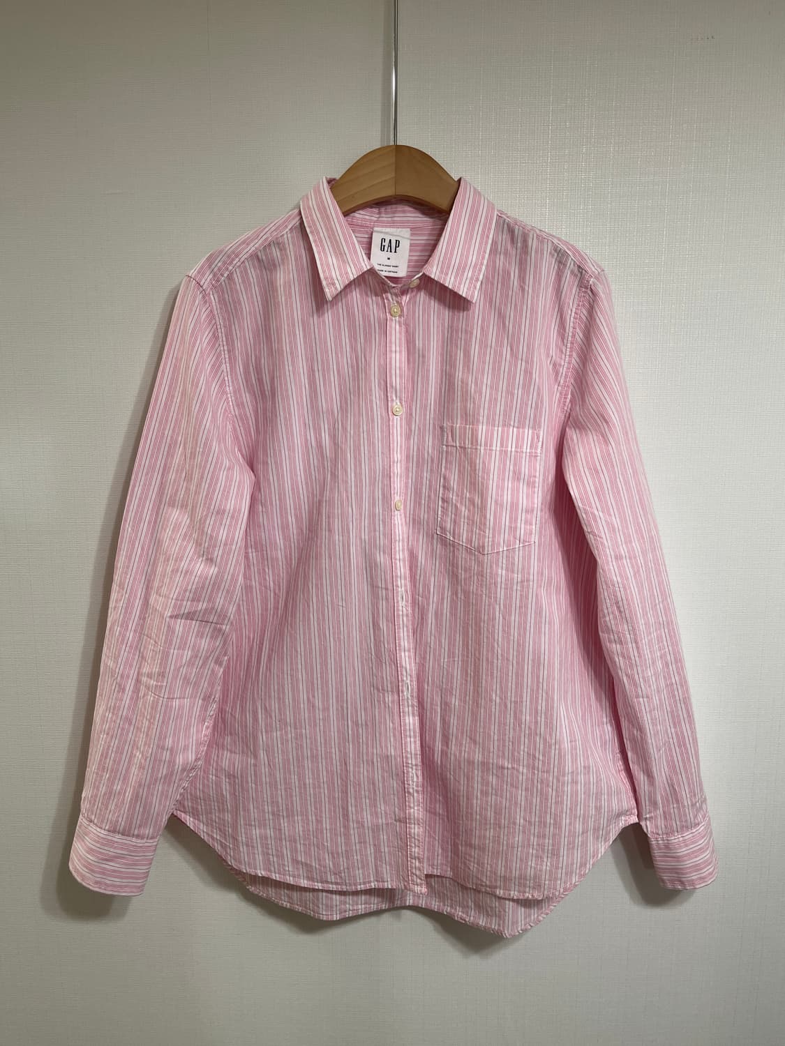 gap 갭 클래식 셔츠 핑크 스트라이프 M 상품이미지4