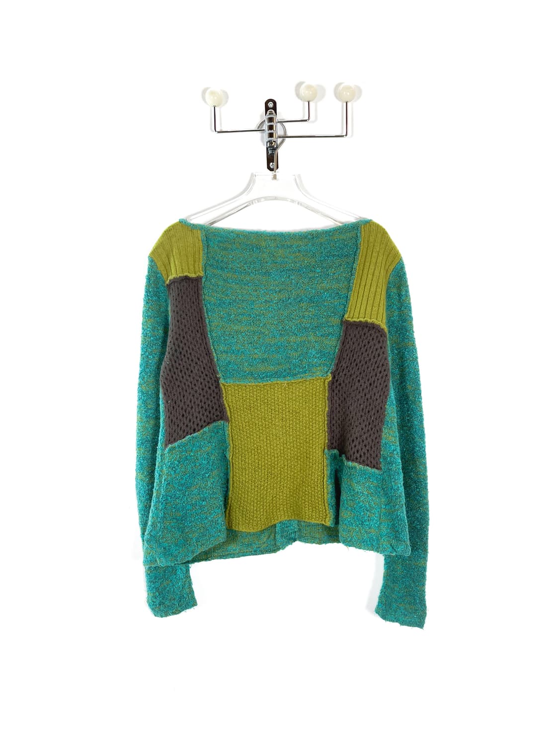 빈티지 패치워크 울 블렌드 니트 가디건 상품이미지1