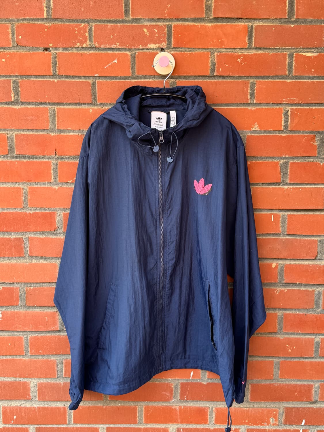 아디다스 네이비 핑크 로고 바람막이 상품이미지1
