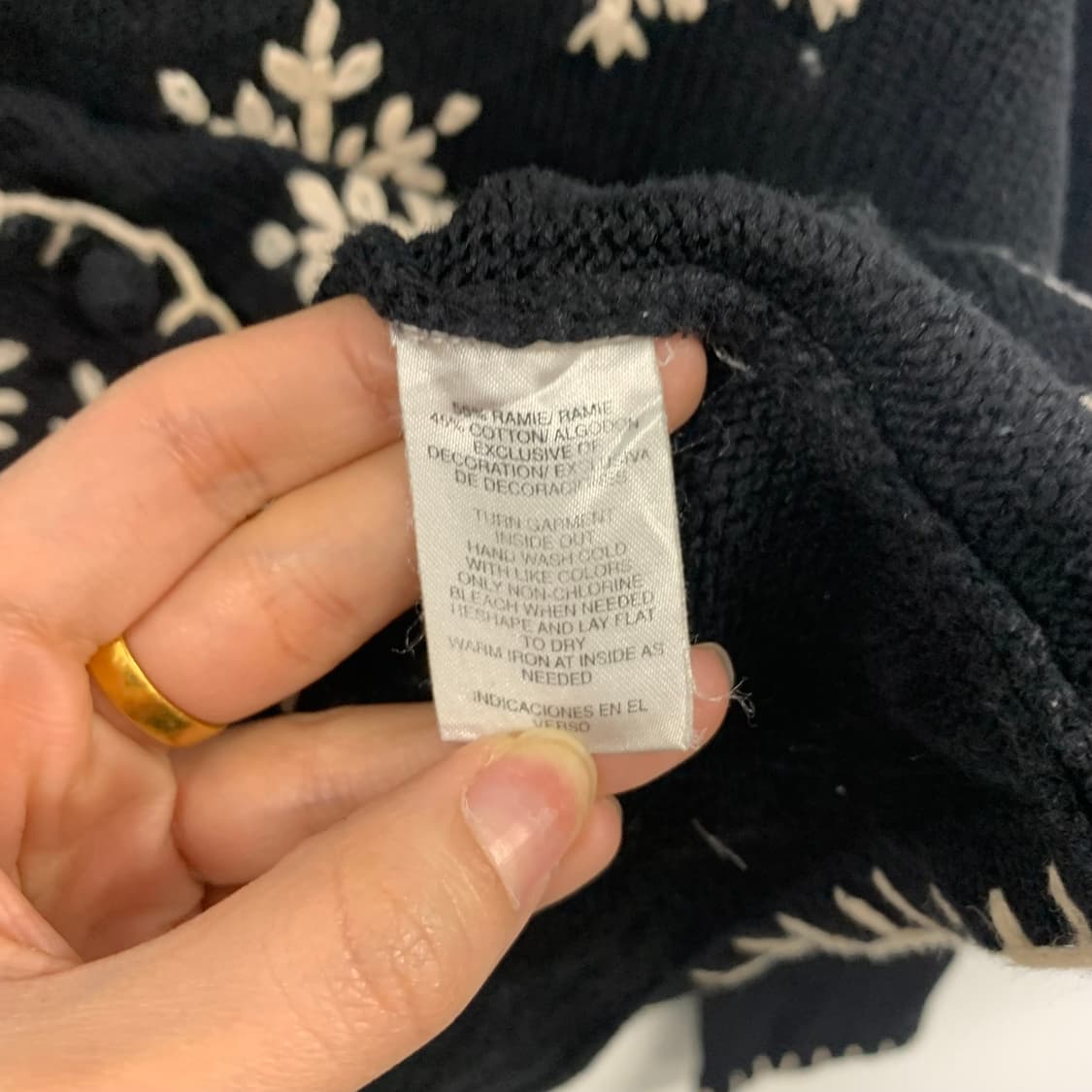 새상품 Japanese vintage 자수 블랙 니트 가디건 상품이미지5