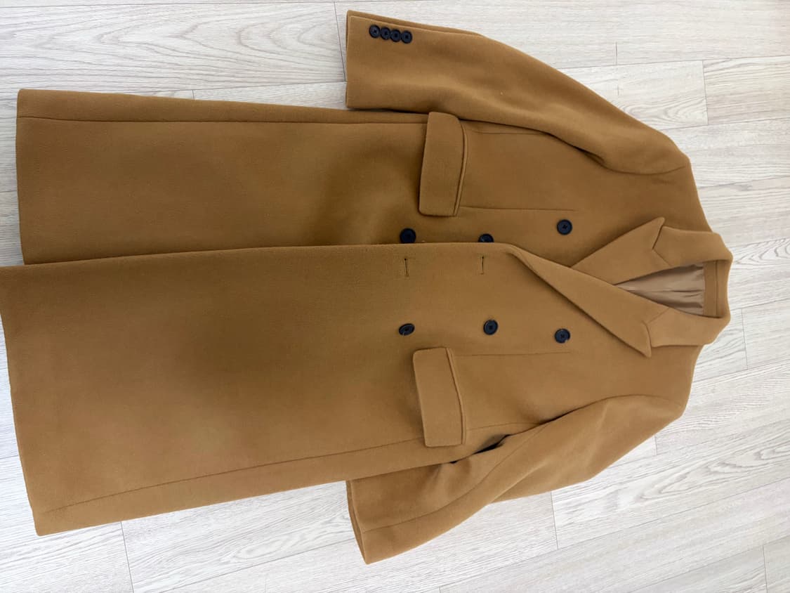 무신사 스탠다드 더블 체스터 코트 카멜 L 판매합니다 상품이미지3