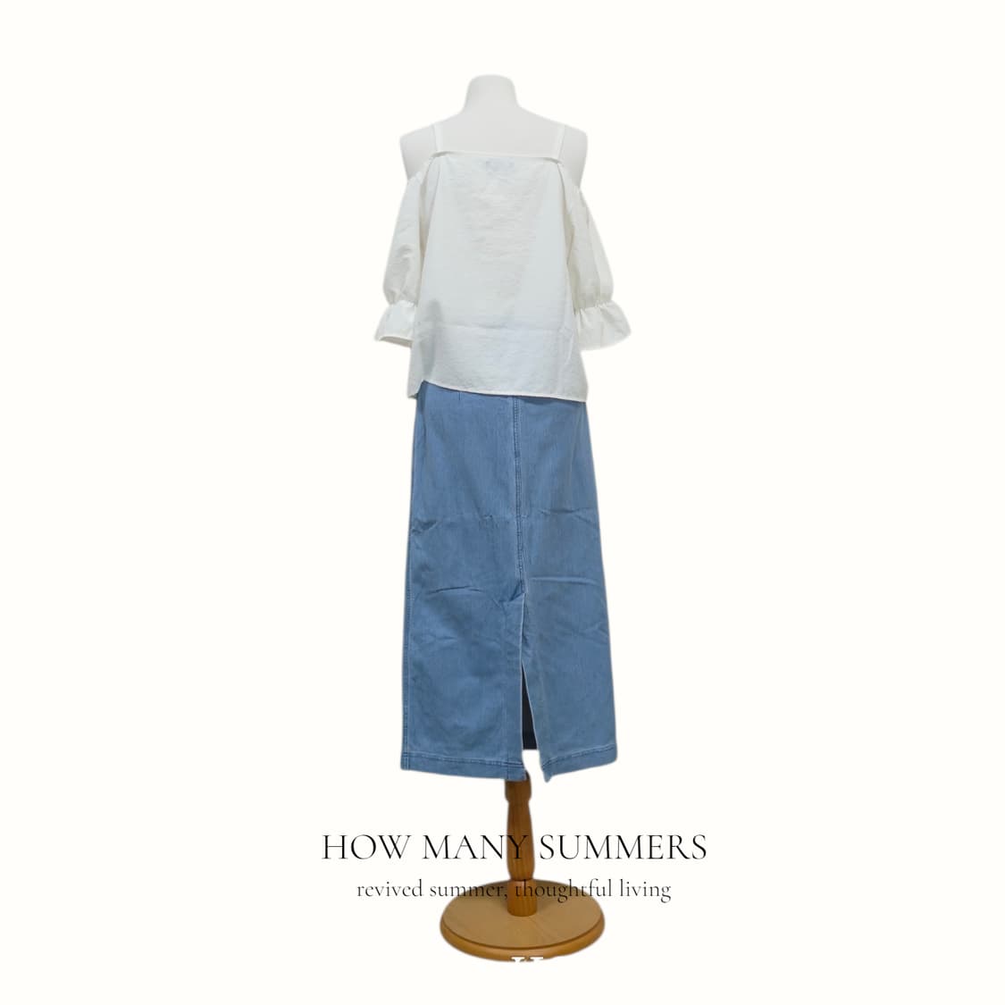 오프숄더 블라우스 끈 뷔스티에 화이트 셔츠 여름 프릴 소매 상품이미지3