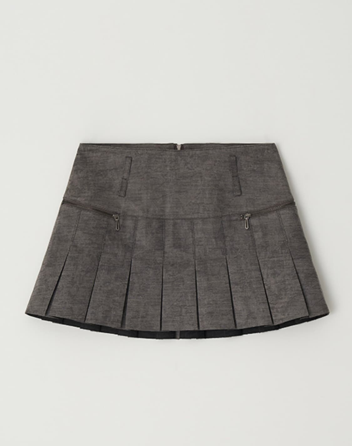 Crack Leather Mini Skirt (dark grey) 상품이미지2