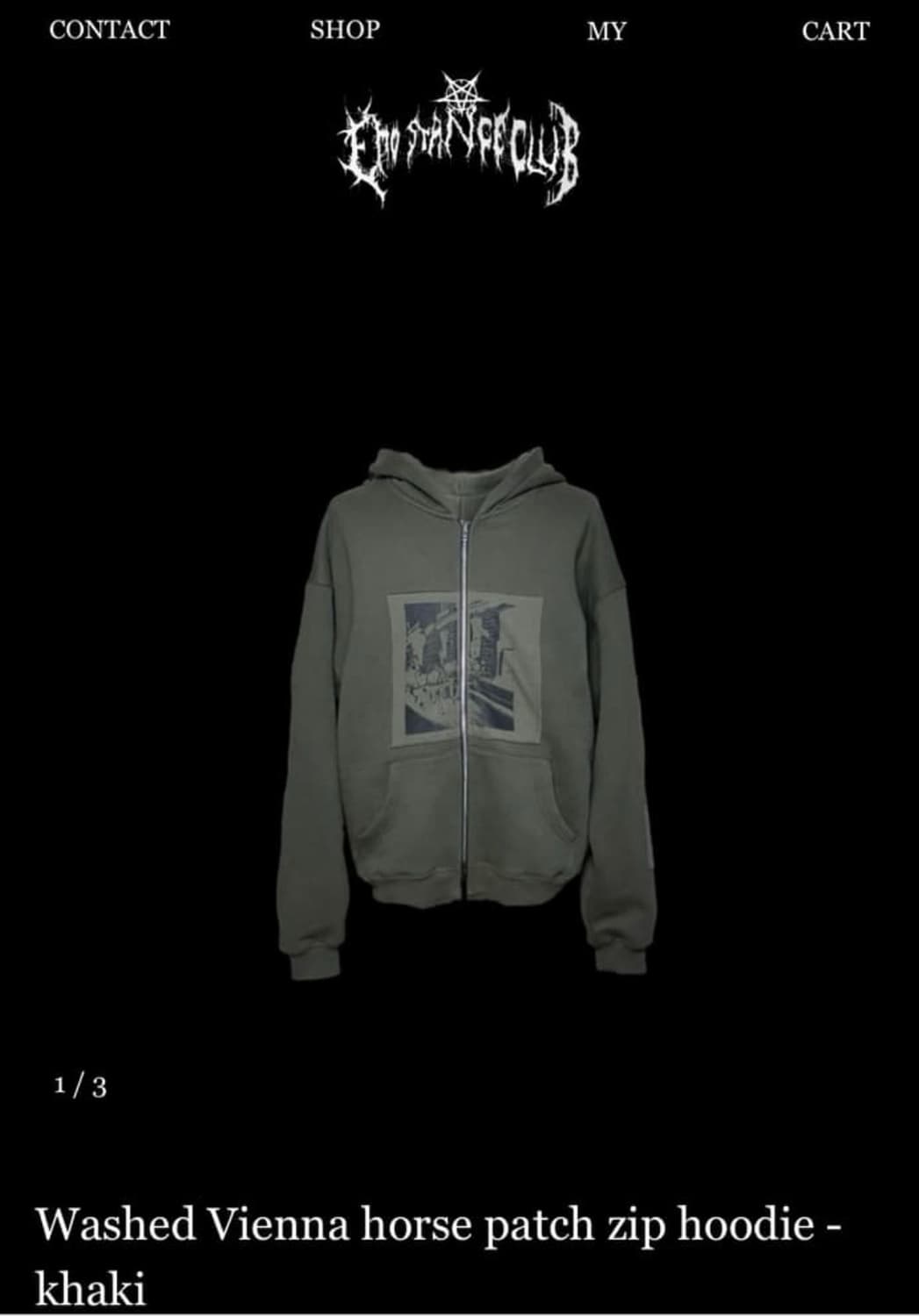 Emostanceclub 위시드 비엔나 홀스 카키 후드집업 1사이즈 상품이미지1