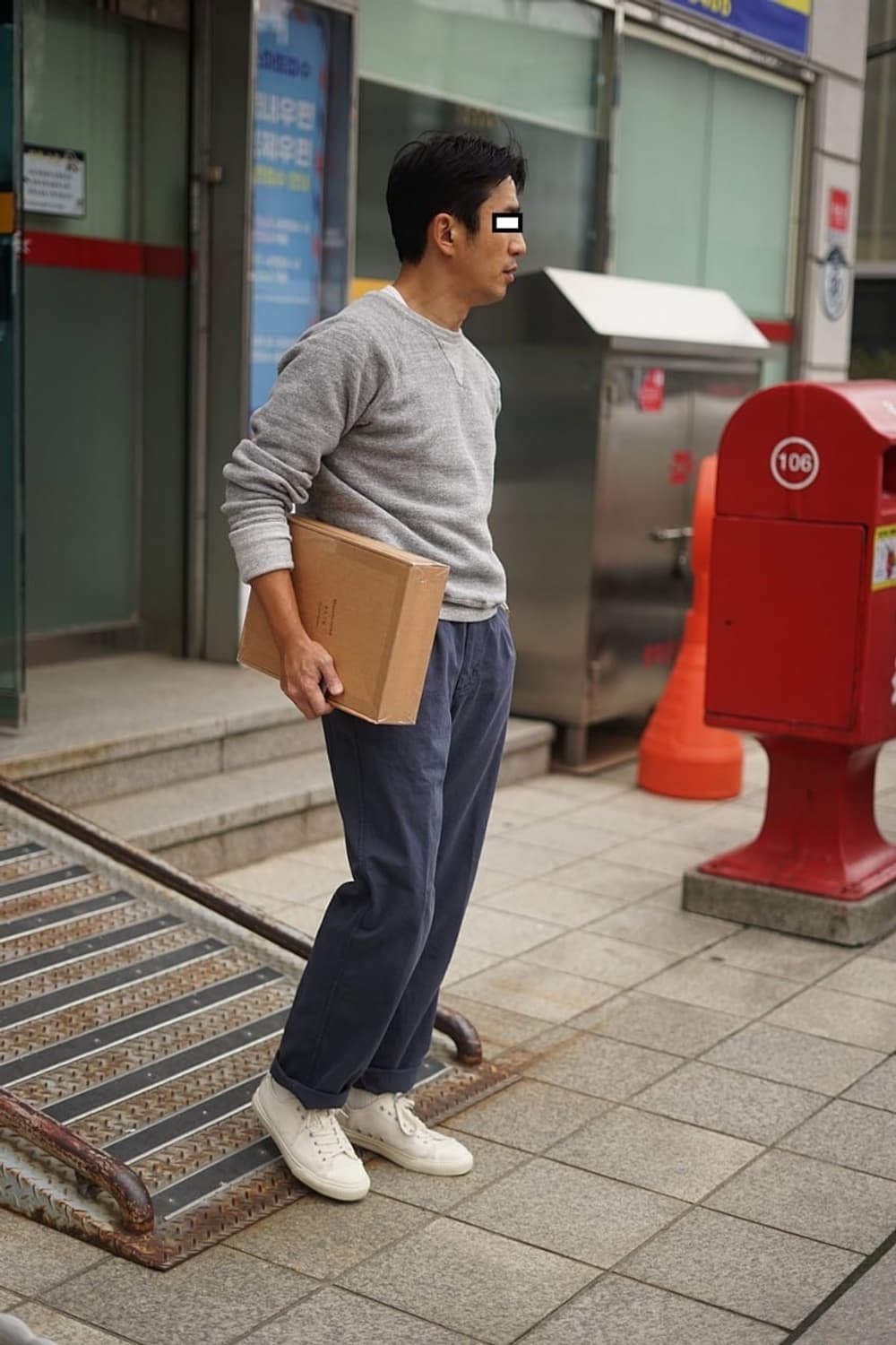 [L] 더레스큐 스탠다드 이지 슬랙스 워시드 네이비 상품이미지9