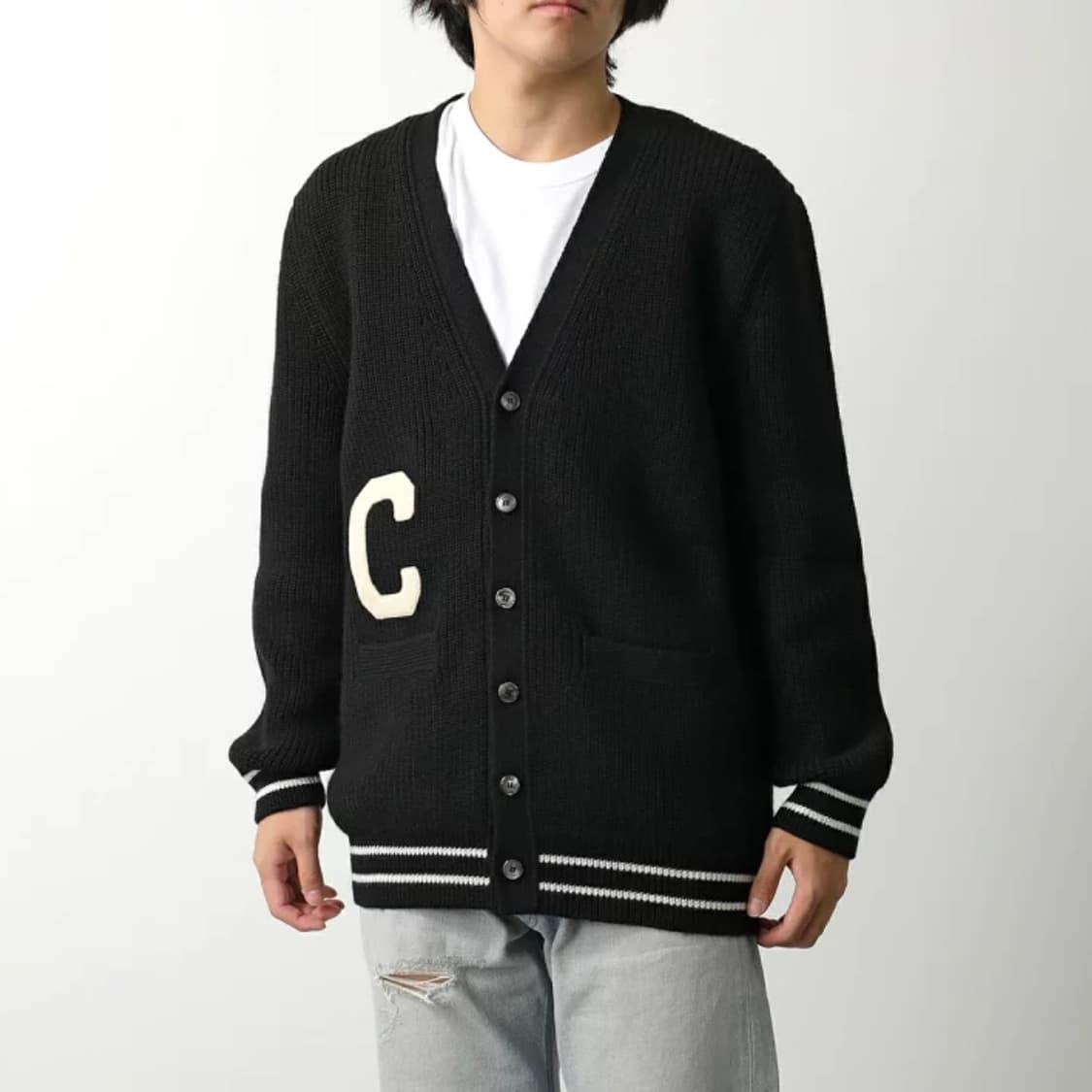 [S+급/M] 24FW 셀린느 C로고 컬리지 가디건 블랙 상품이미지8