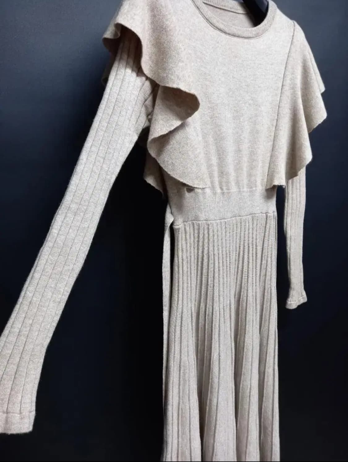 새 로드샵 춘추동 니트 플레어 롱 원피스 F 33-55 상품이미지4