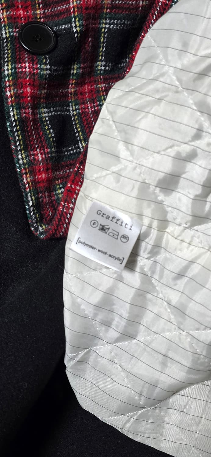 GRAFFITI 체크 롱 코트 M 상품이미지5