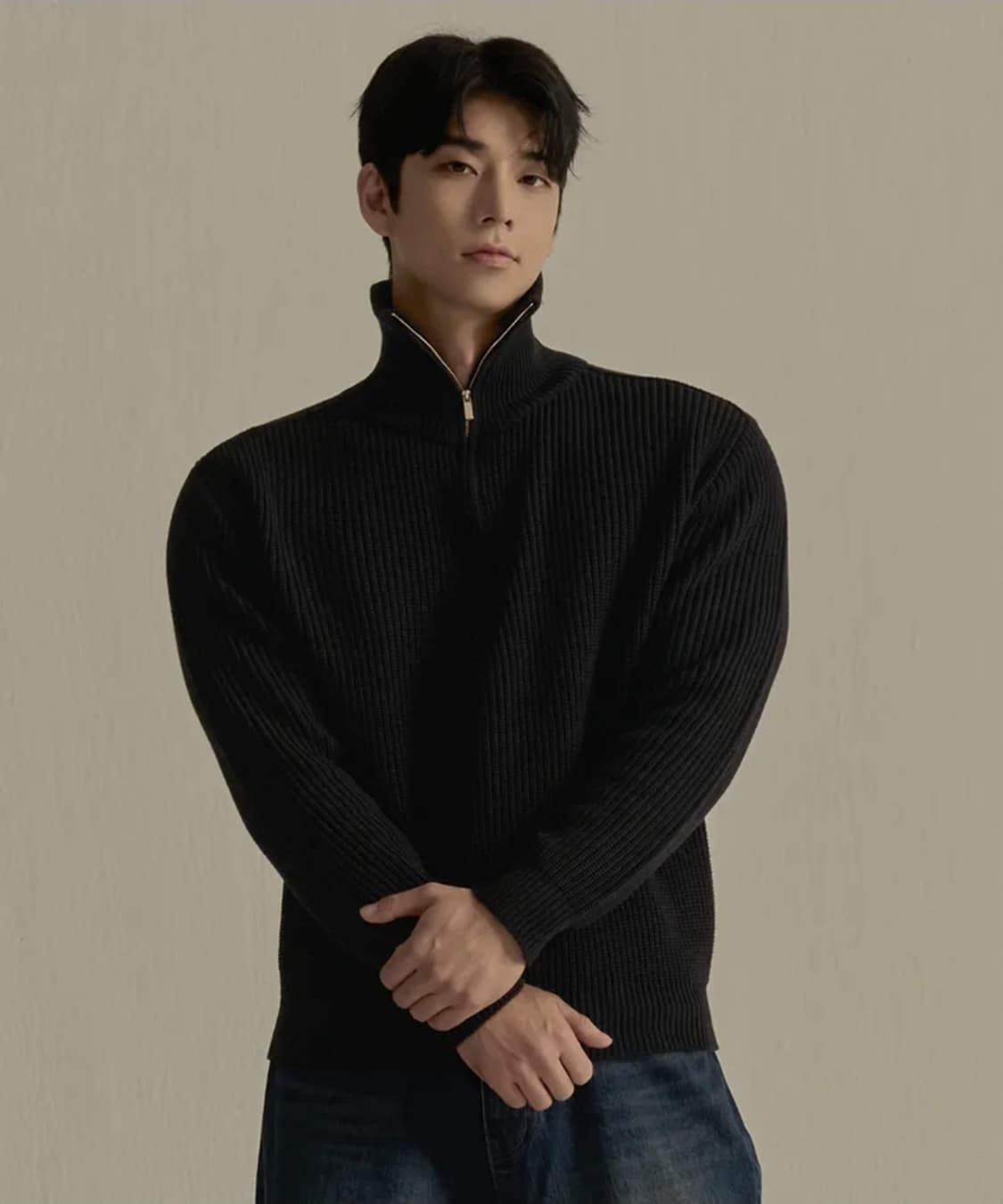 정가7만5천원 나인제트 헤비코튼 머슬 집업 니트 (블랙) 상품이미지2