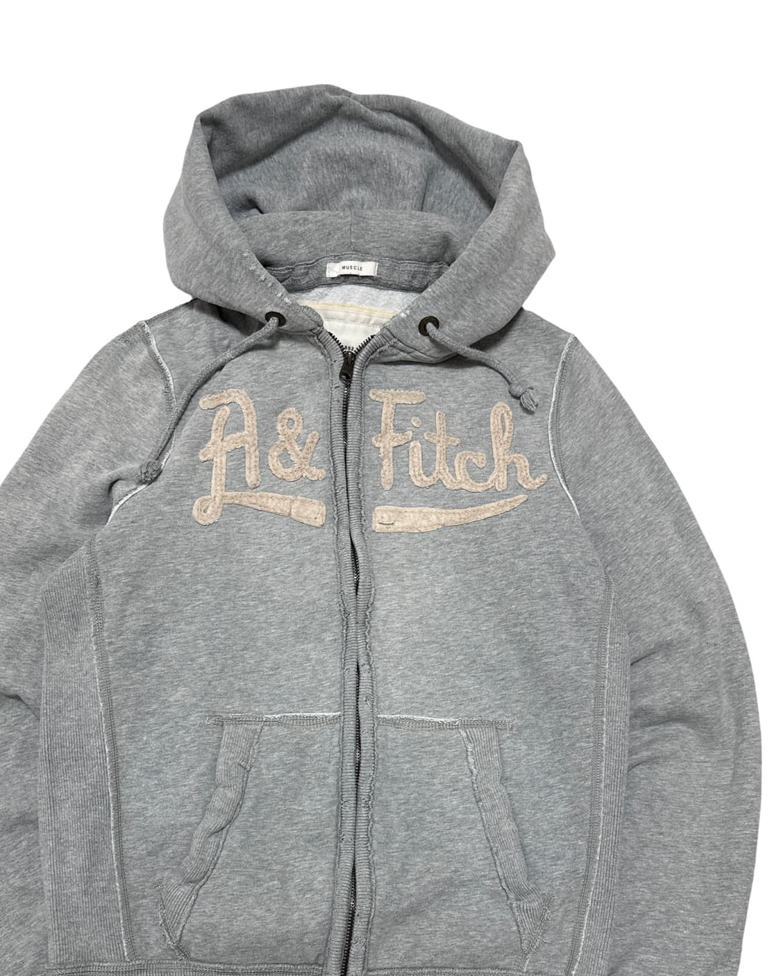 아베크롬비 로고 회색 후드집업 상품이미지2