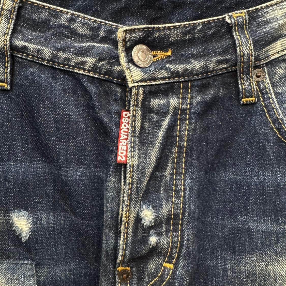 디스퀘어드2 타이디 바이커 진 전면 패치워크 포인트 진청 상품이미지5