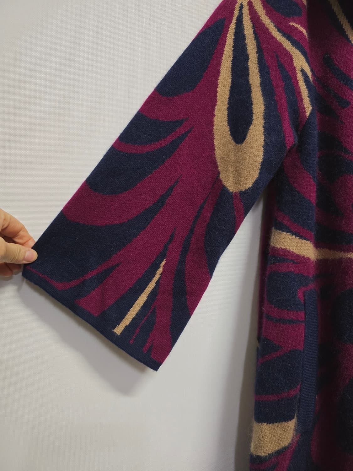 폭스퍼 패턴  카라 니트 코트 상품이미지4