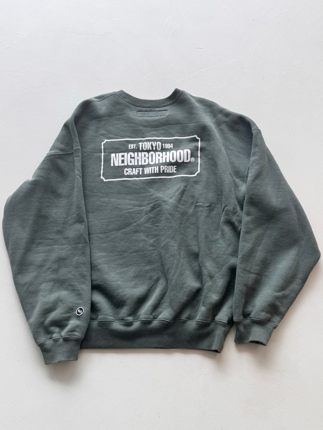 네이버후드 스웻셔츠 맨투맨 카키그린 L사이즈 상품이미지3