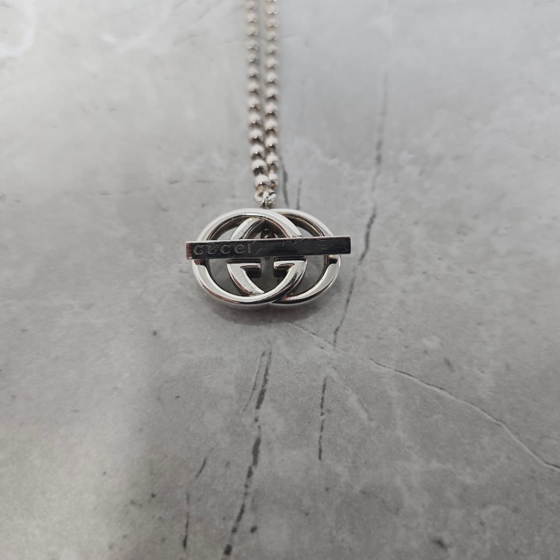 구찌 인터로킹 더블 G 실버 네크리스 목걸이 판매 상품이미지2