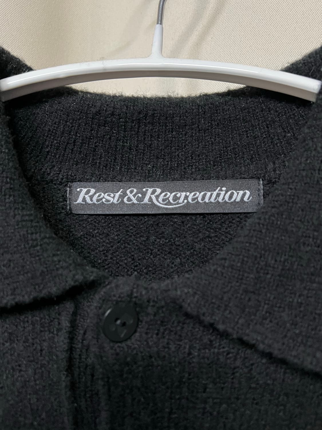 레스트앤레크레이션 오버사이즈 폴로 니트 탑 블랙 상품이미지6