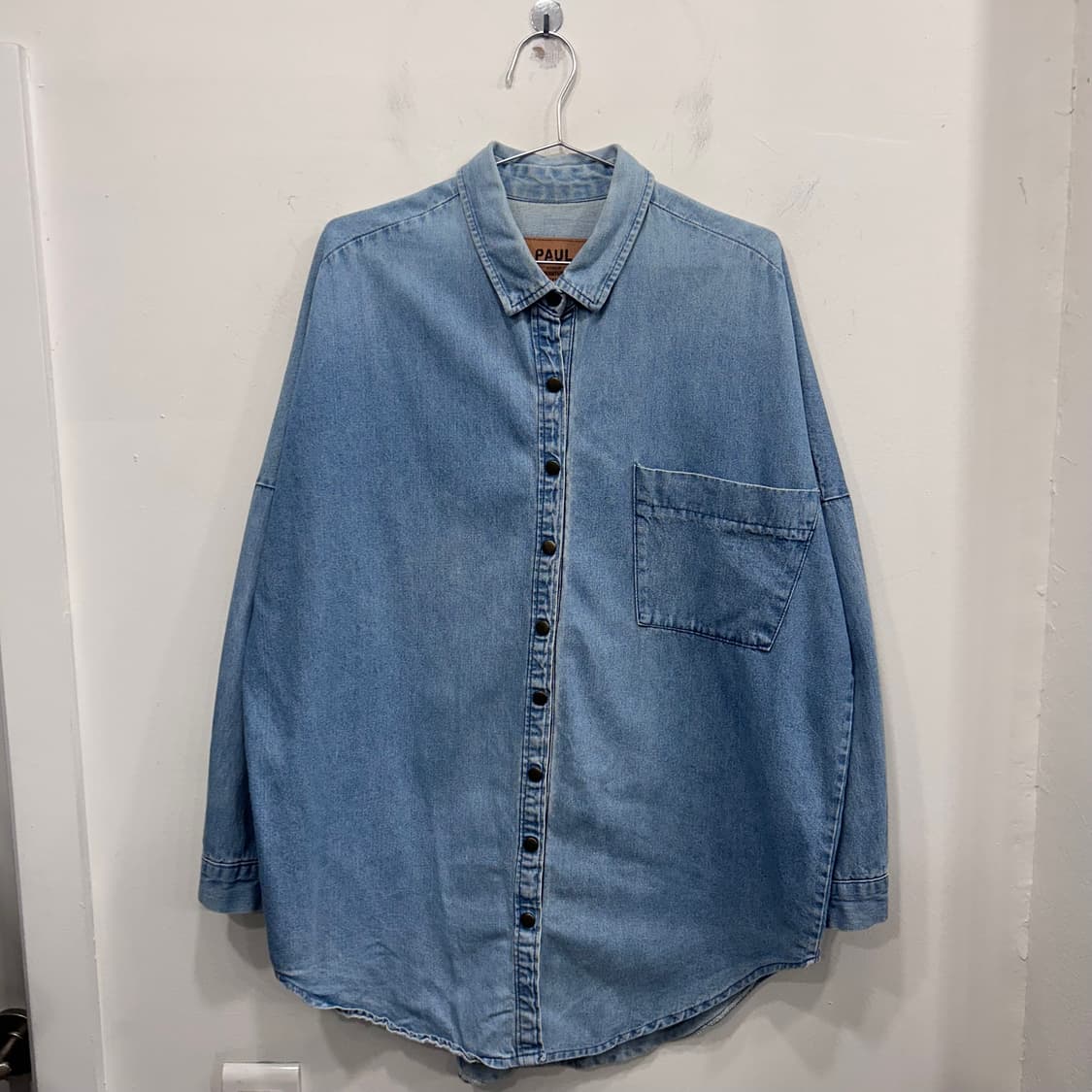 PAUL 오리지날 빈티지 데님 연청 데님 롱셔츠 상품이미지2