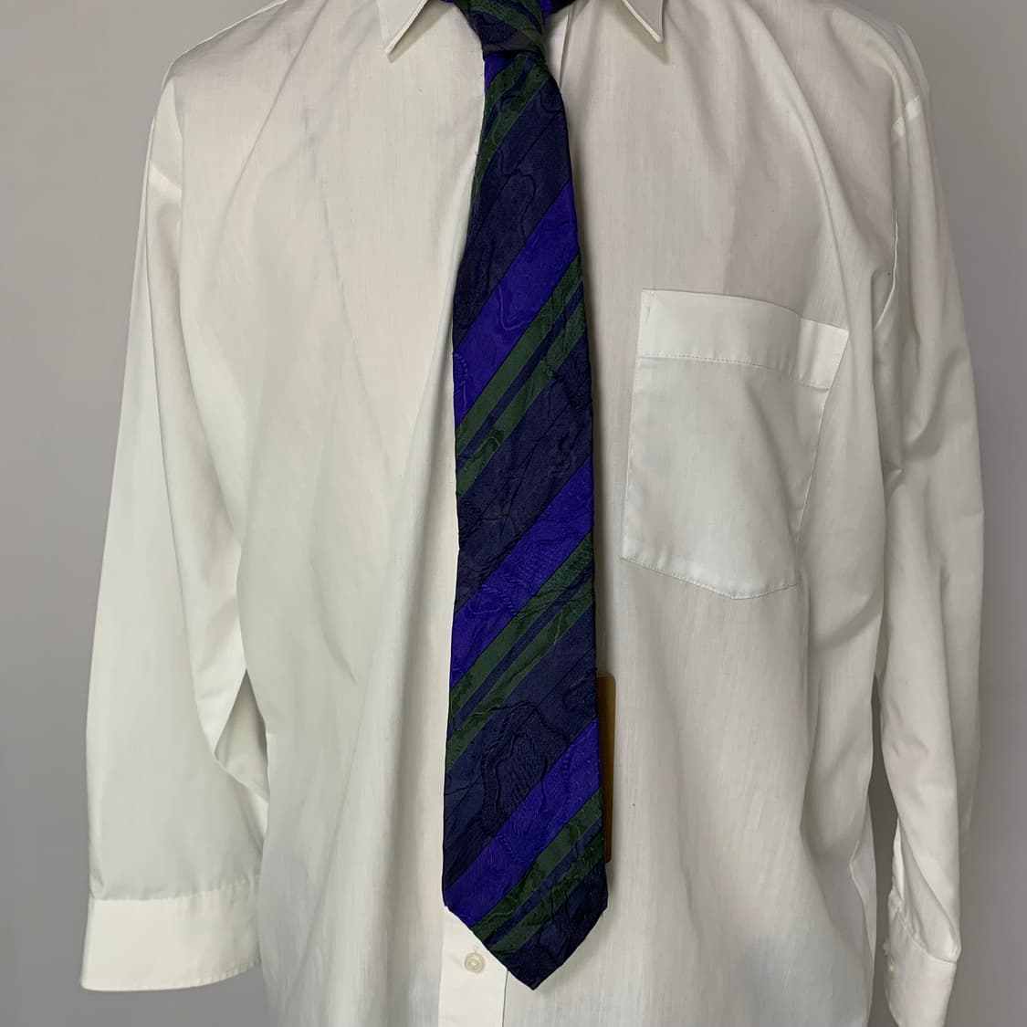 크리스찬 디올 사선 스트라이프 빈티지 패턴 실크 넥타이 상품이미지2