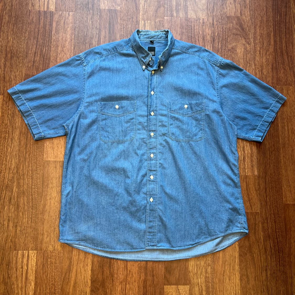 [2XL]PIERO PICCINI 빈티지 투포켓 데님 반팔 셔츠  상품이미지2