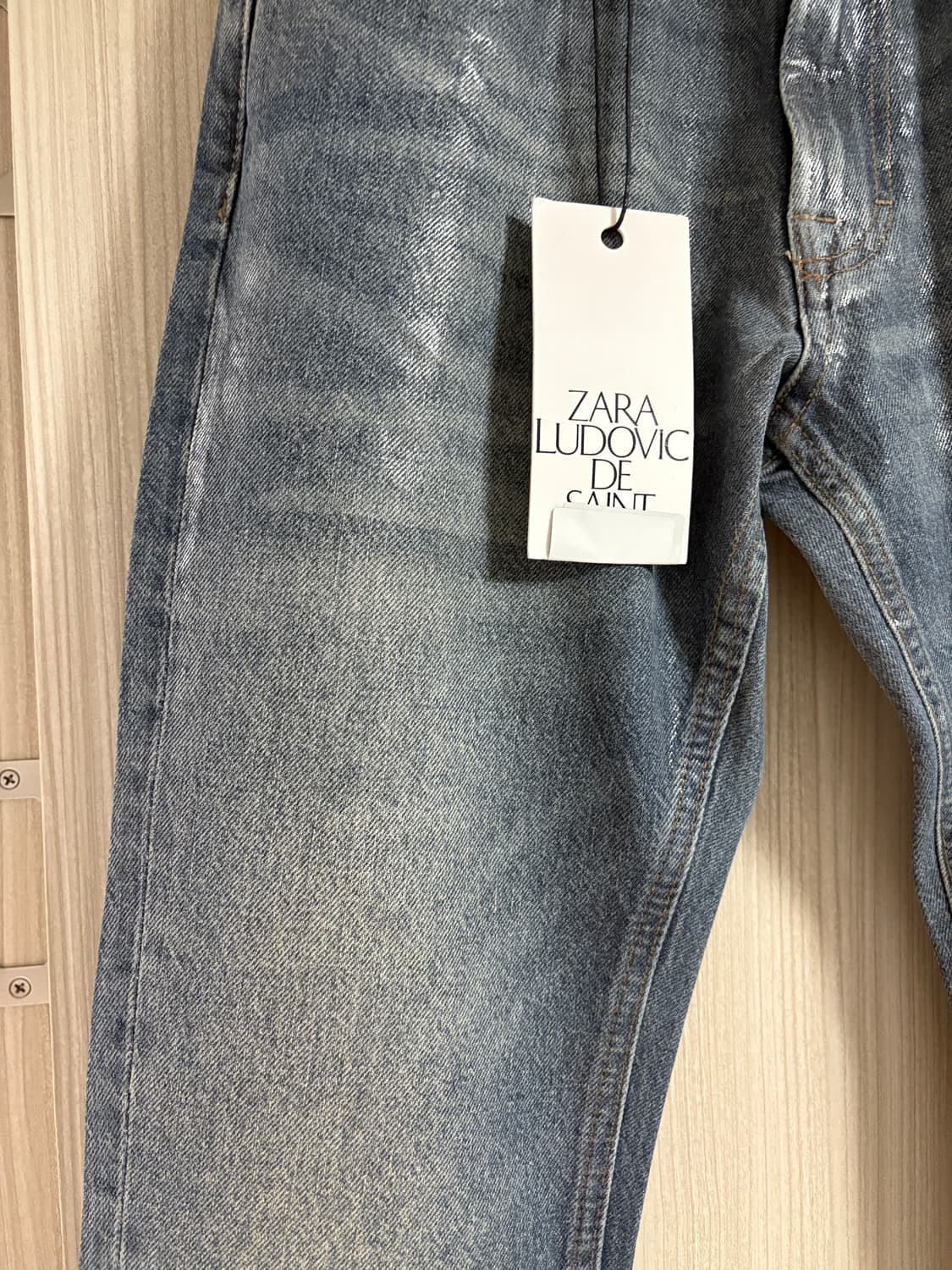 ZARA X LUDOVIC DE SAINT SERNIN 블루 왁스 코팅진 상품이미지6