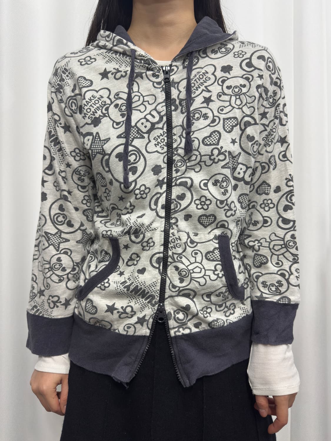 cute printing hood twoway zipup 상품이미지1