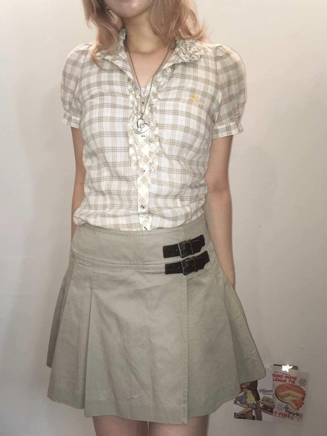 Burberry beige frill check shirts 상품이미지4