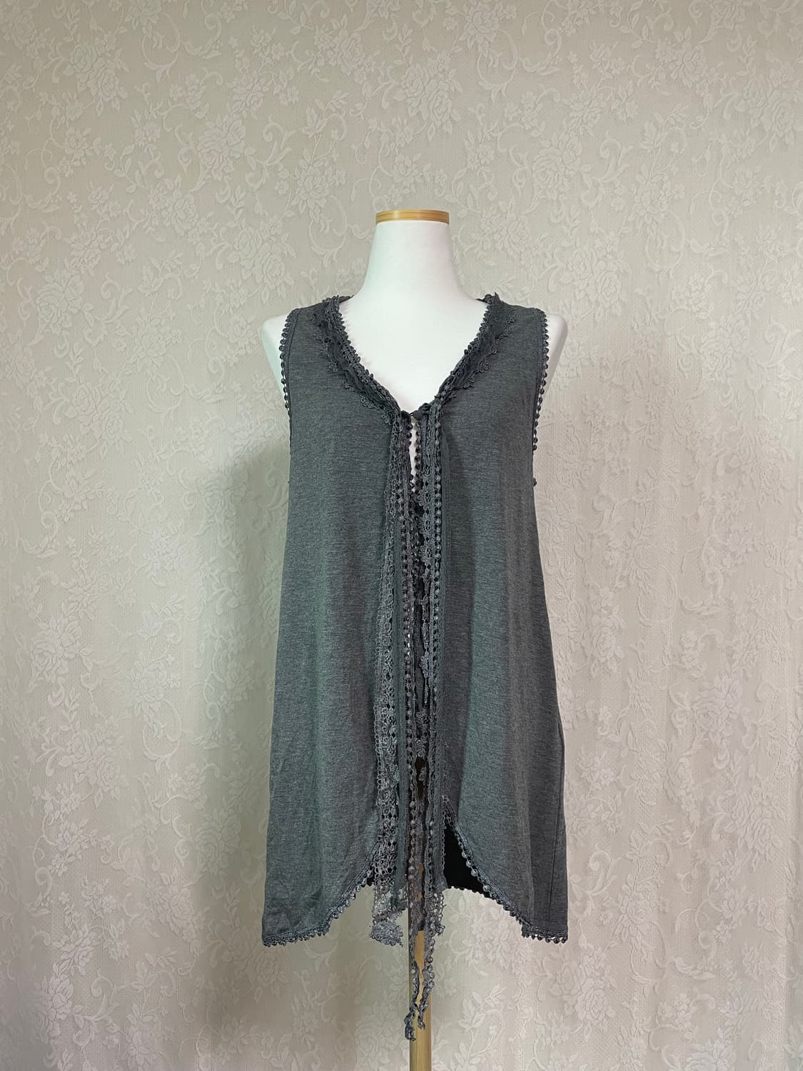 boho lace layered vest 상품이미지3