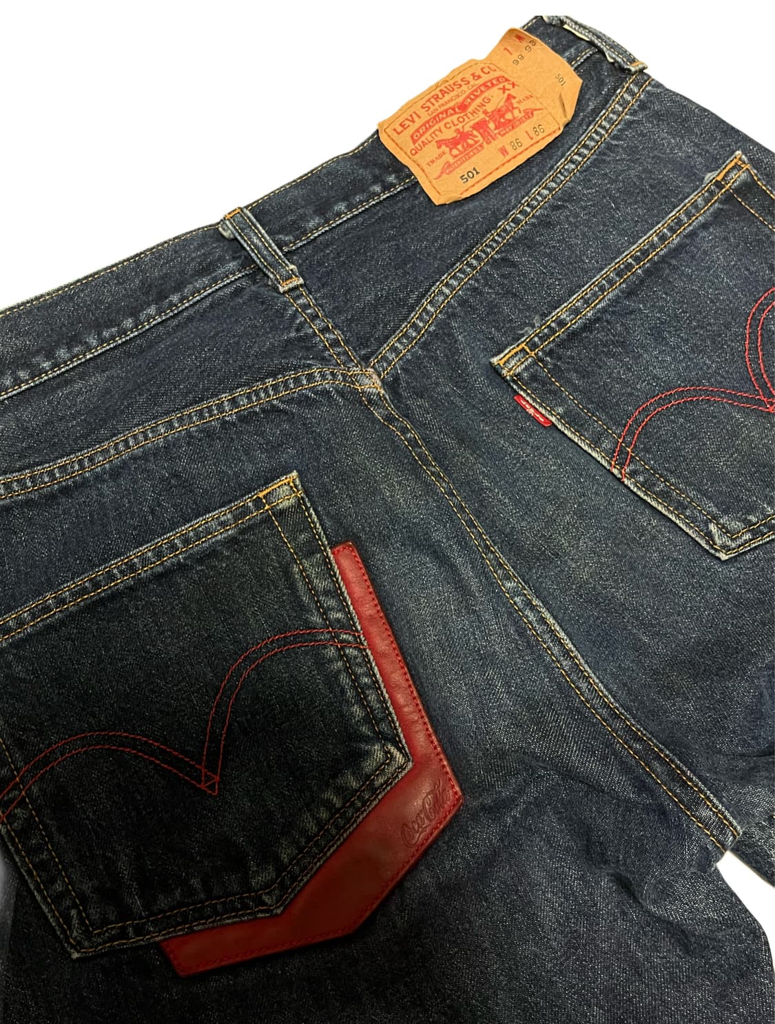 리바이스 501 코카콜라 콜라보 빈티지 데님 86x86 상품이미지3