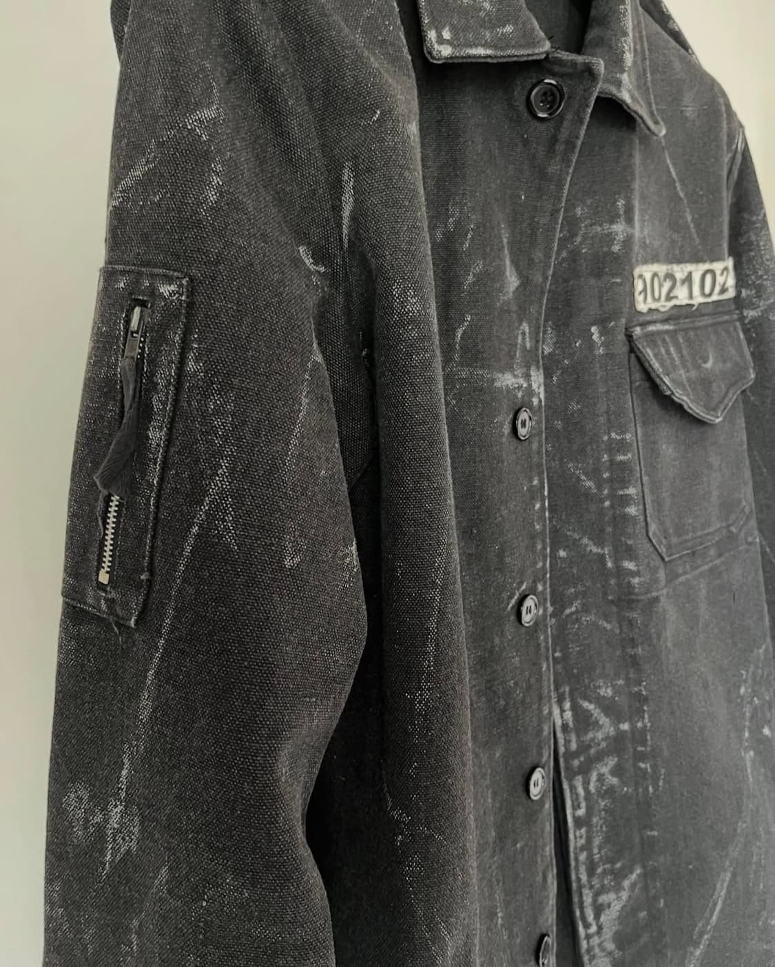 HN+DIE by h.NAOTO Damaged Paint Jacket 상품이미지4