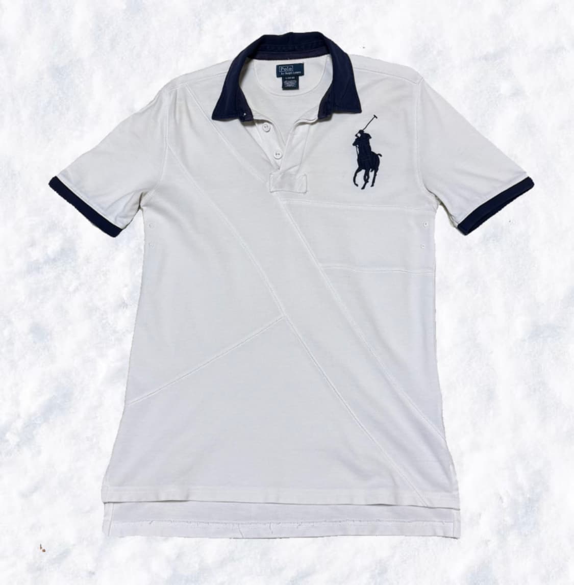 폴로 랄프로렌 빅포니 화이트 네이비 반팔 상품이미지1