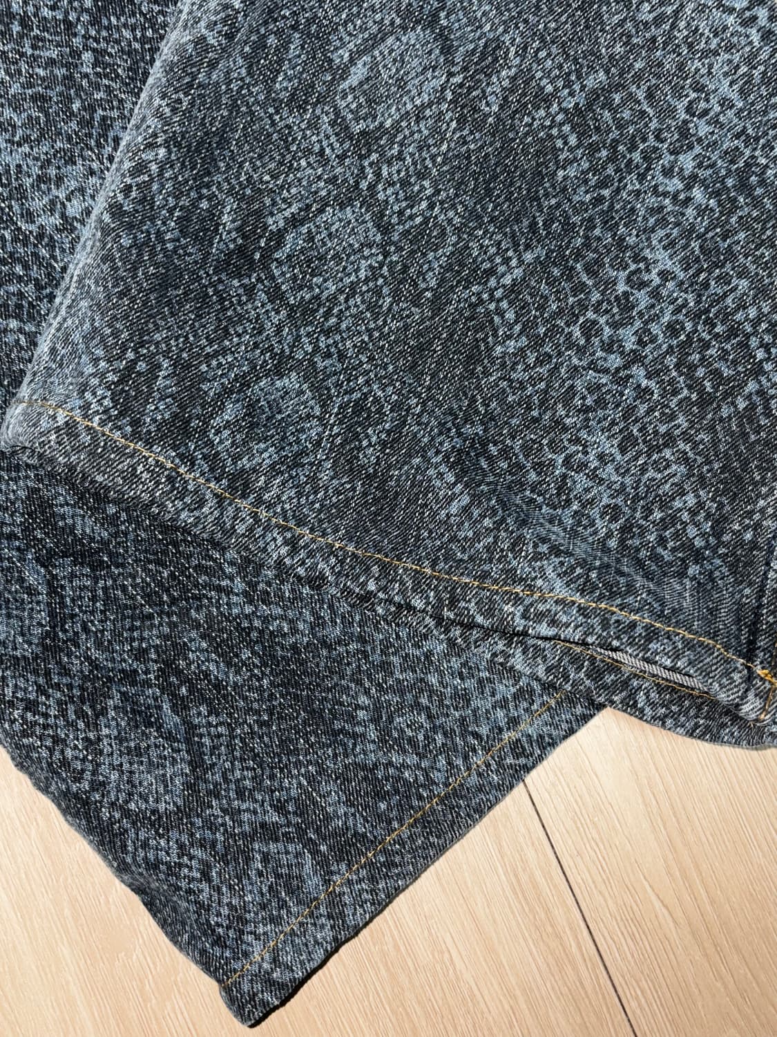 38 카라쿠리 타마시 오리엔탈 드래곤 자수 데님 팬츠 상품이미지2