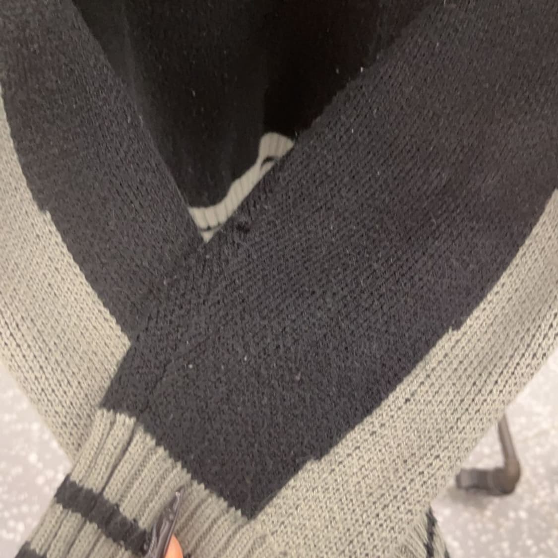 꼼파뇨 커브드 블록 스트릿 힙합 니트 집업 가디건 M C08568 상품이미지8