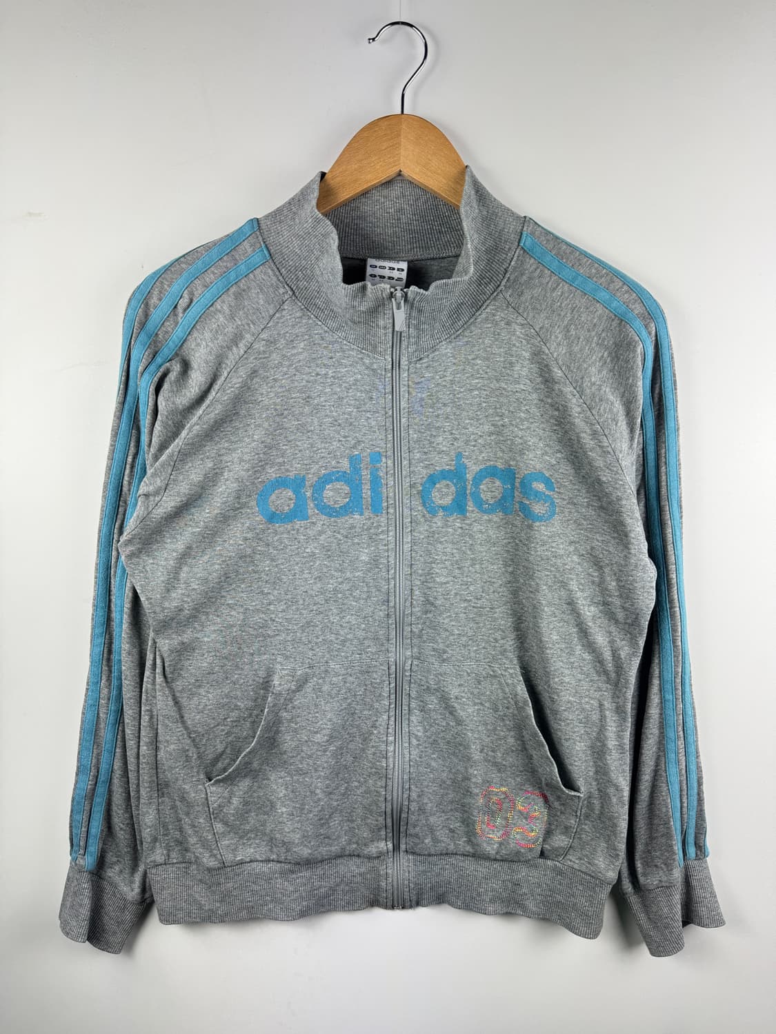 아디다스 그레이 블루 코튼 집업1703 상품이미지1