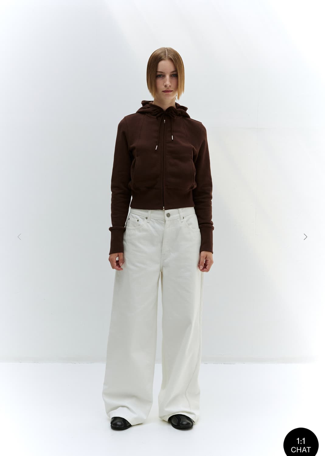 버뮬라 burmula crop hoodie zip up (brown) 상품이미지2