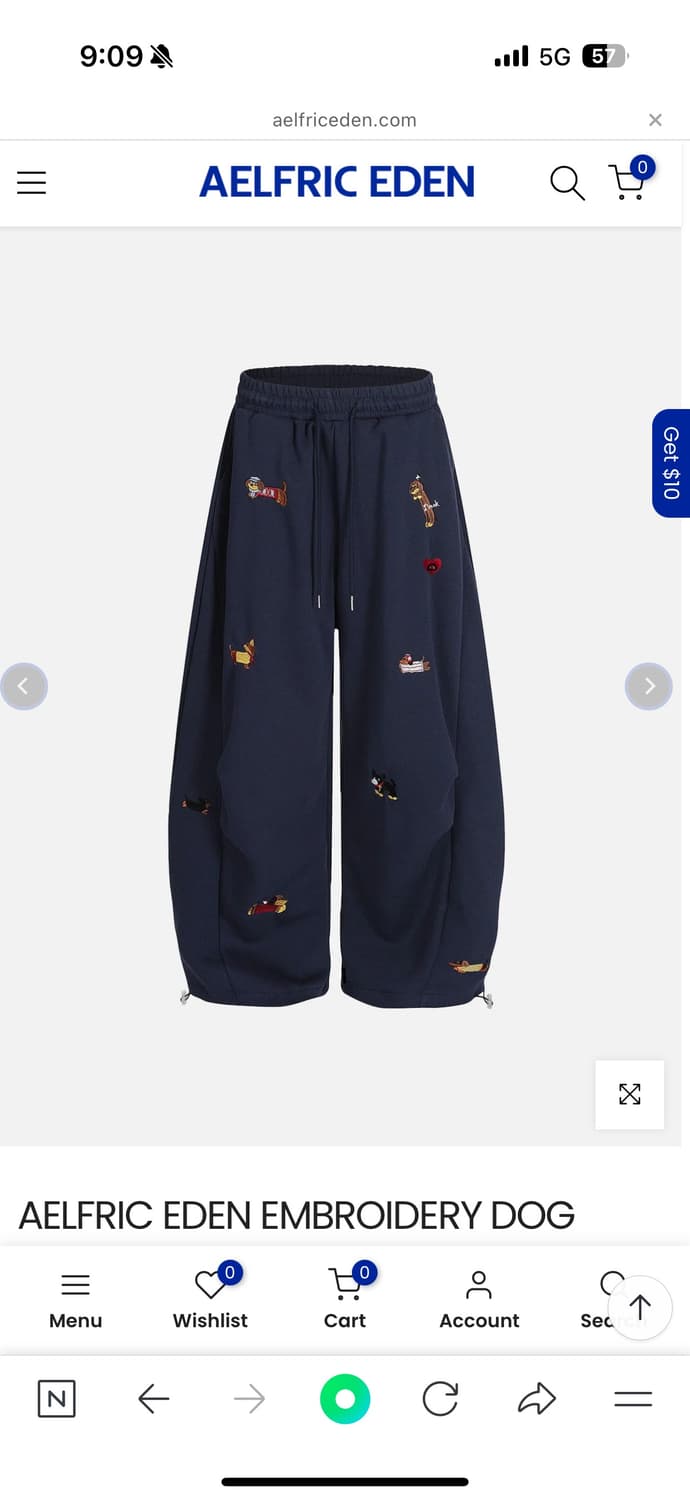 알프릭 에덴 embroidery dog 팬츠 상품이미지1