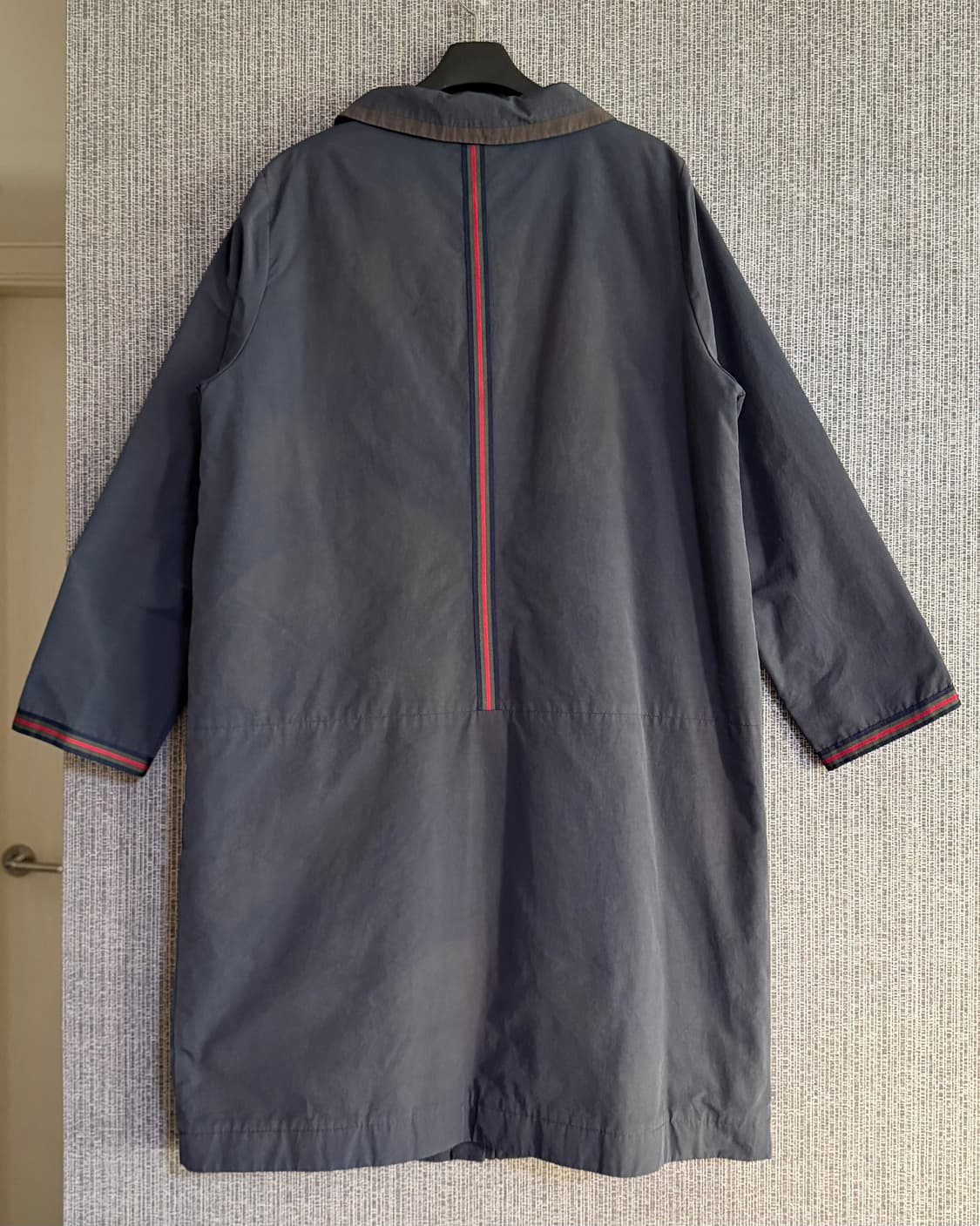 유니크 패치 디자인 빈티지 네이비 롱자켓 패딩 코트 솜 충전재 L사이즈 상품이미지5