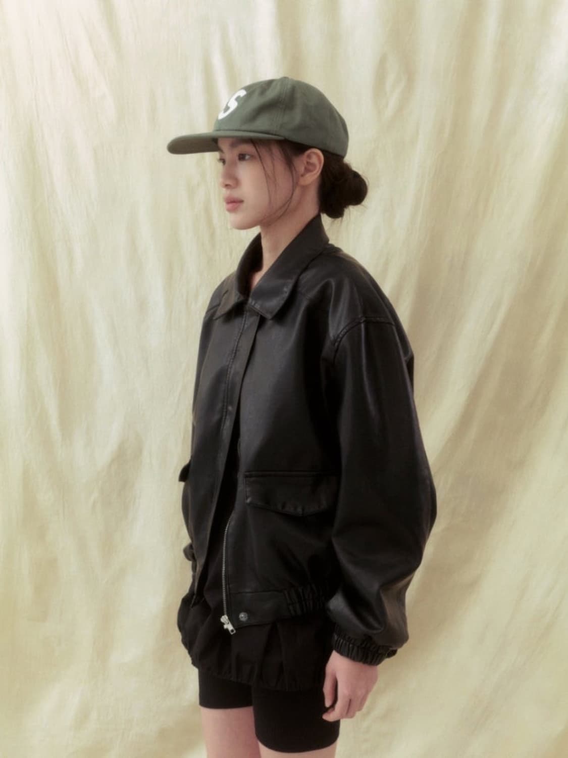 Unum 언유즈얼마켓 워싱 레더 블루종 점퍼 자켓 인오어 상품이미지4