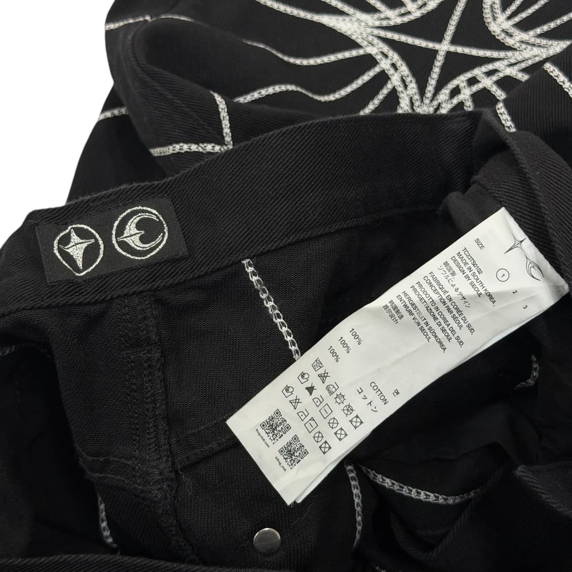 떠그 클럽 체인 스티치 데님 팬츠 블랙 1 상품이미지8