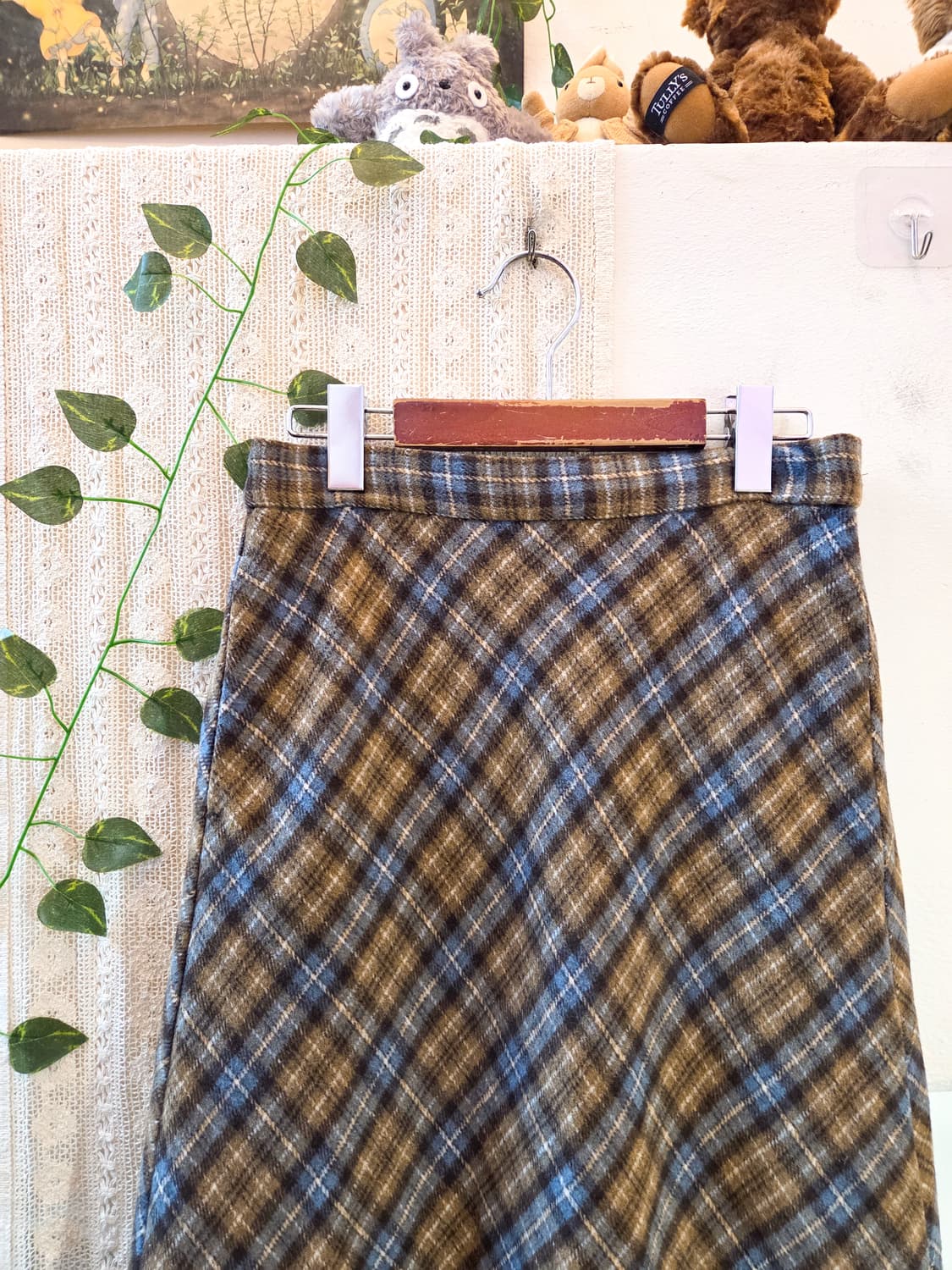 포근 체크 롱스커트 상품이미지2