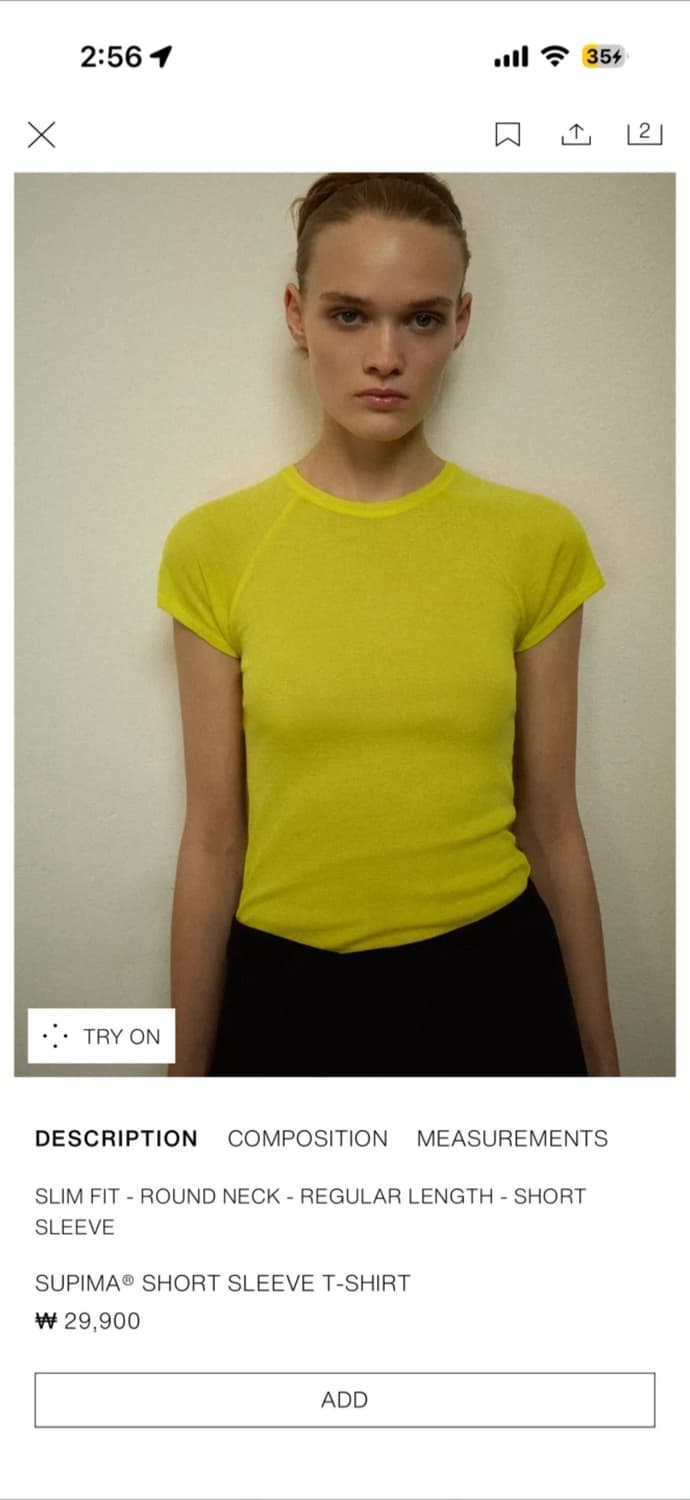 Zara 레이어드티셔츠 핑크 옐로우 2개 일괄판매 상품이미지4