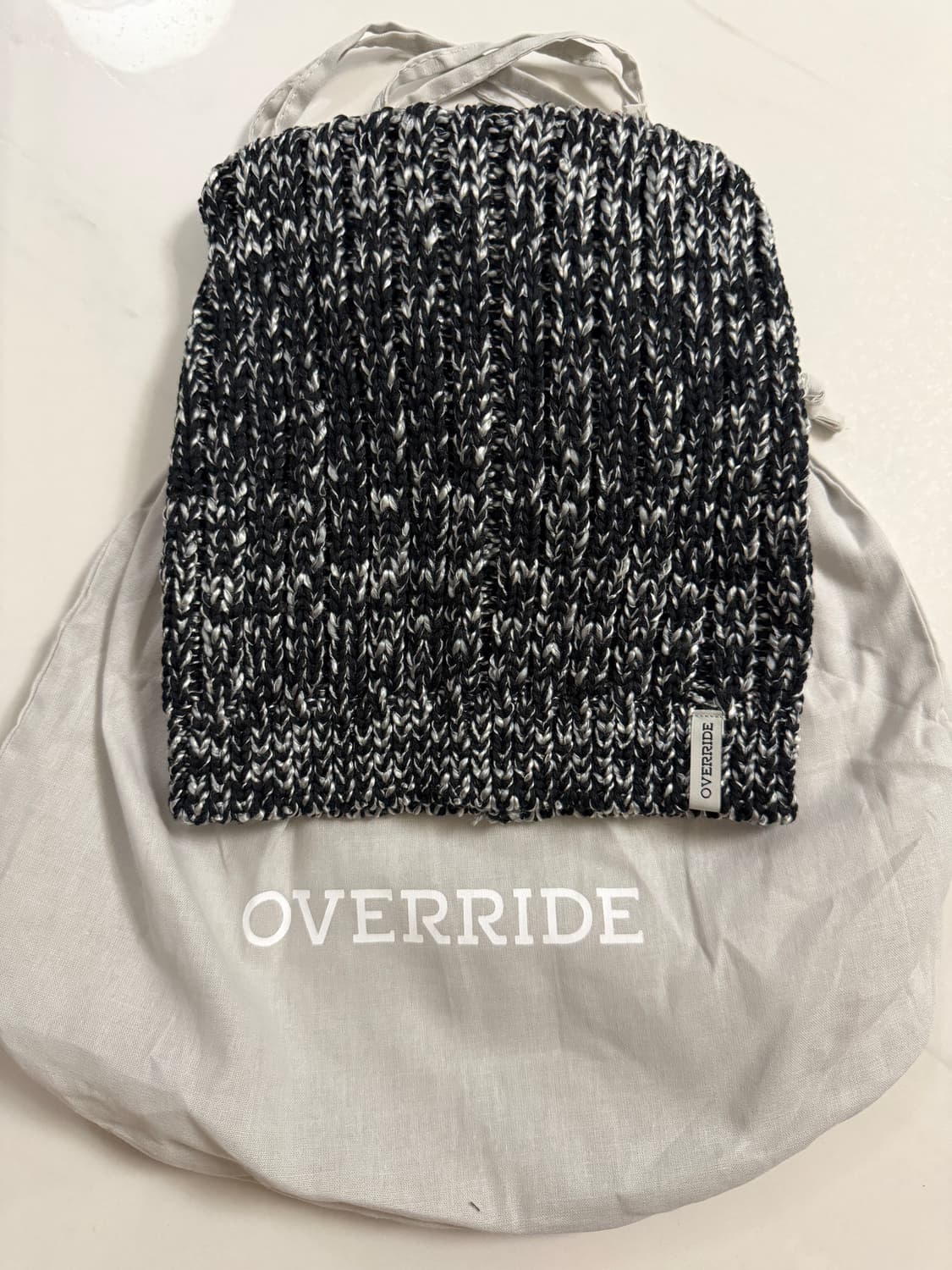 오버라이드 니트 믹스 고양이 비니 그레이 상품이미지2