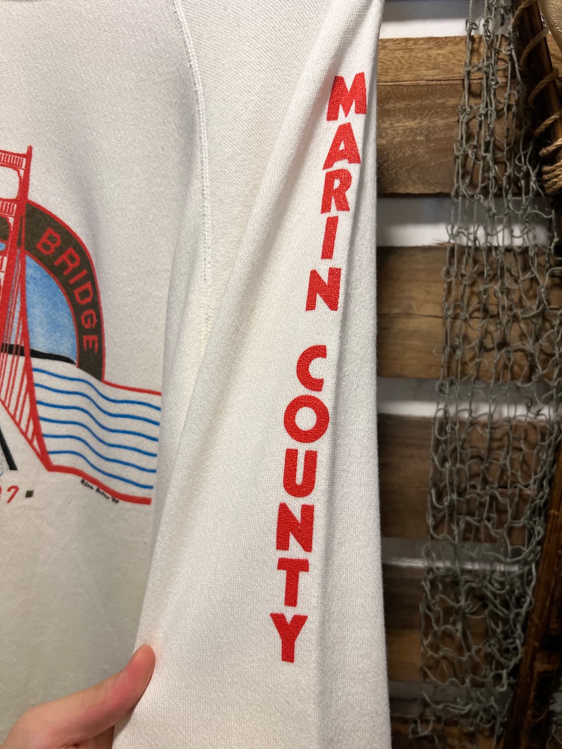[L]80's Hanes USA Made 금문교 건립 50주년 스웻셔츠 상품이미지5