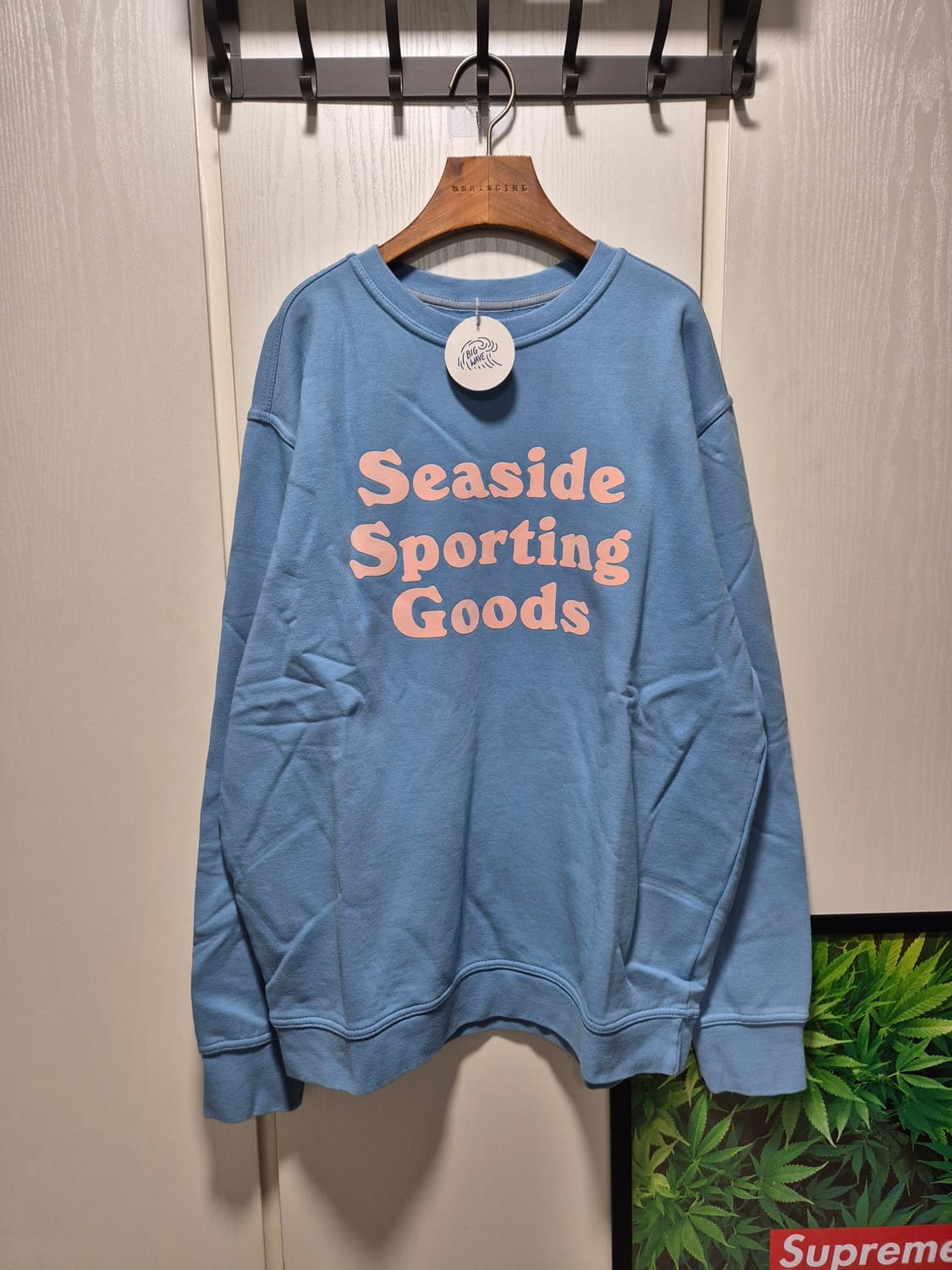 (세일)(새상품)빅웨이브 브랜드 맨투맨 하늘색 상품이미지1