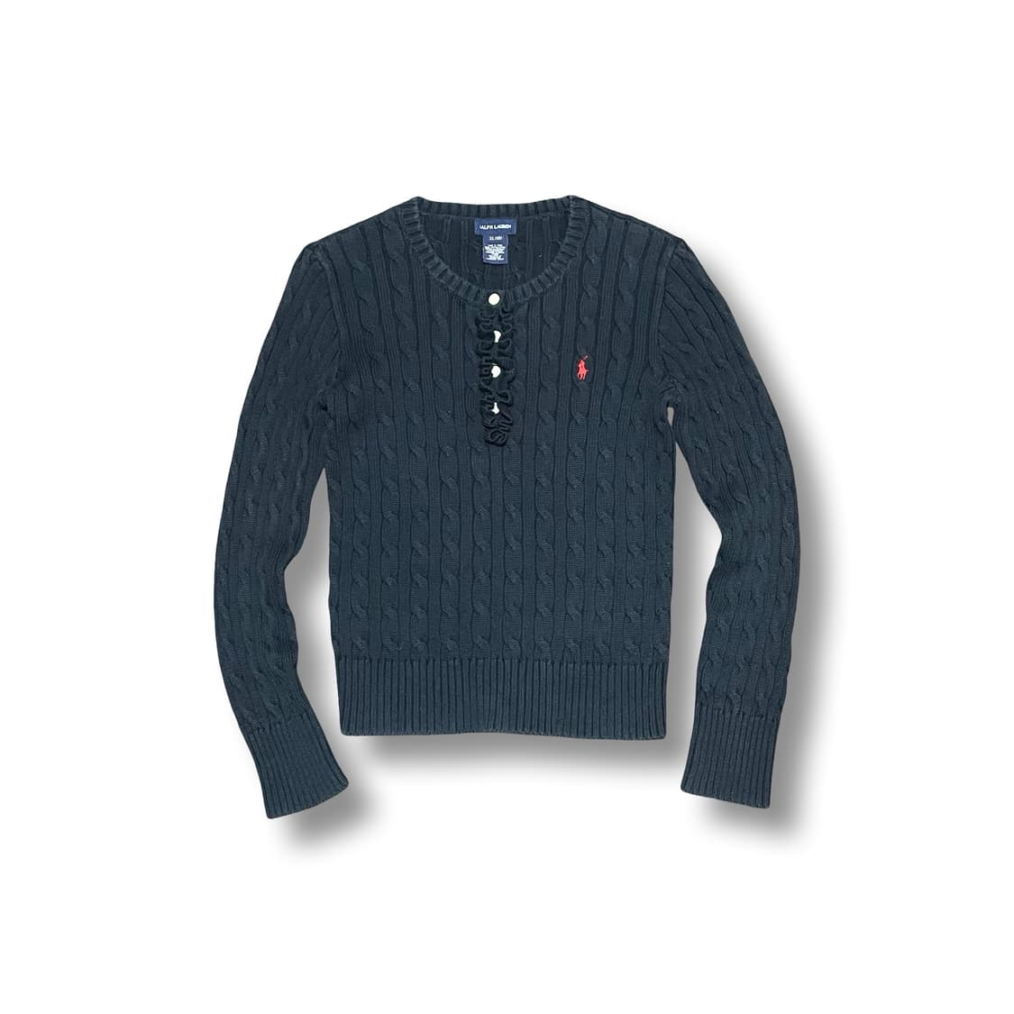 [S] 폴로 랄프로렌 꽈배기 케이블 프릴 빈티지 니트 상품이미지1