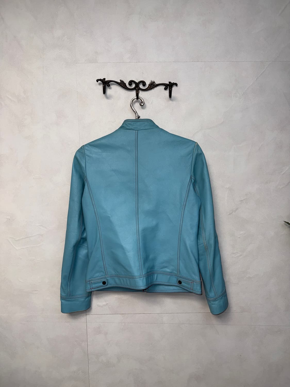 Sky blue lamb skin stitch jacket  상품이미지3