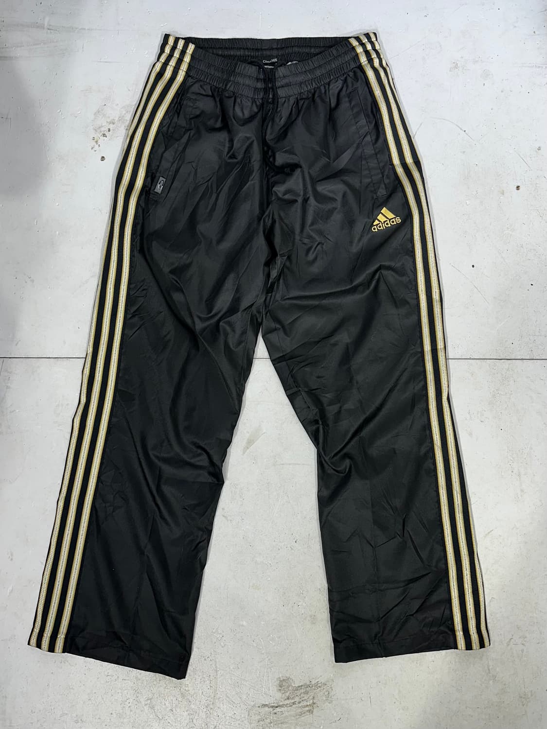 아디다스 블랙 골드 삼선 와이드 추리닝 바지 트랙 팬츠 L 상품이미지4