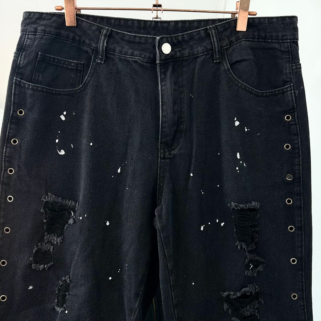 웨스턴 프린지 페인팅 부츠컷 블랙진 상품이미지6