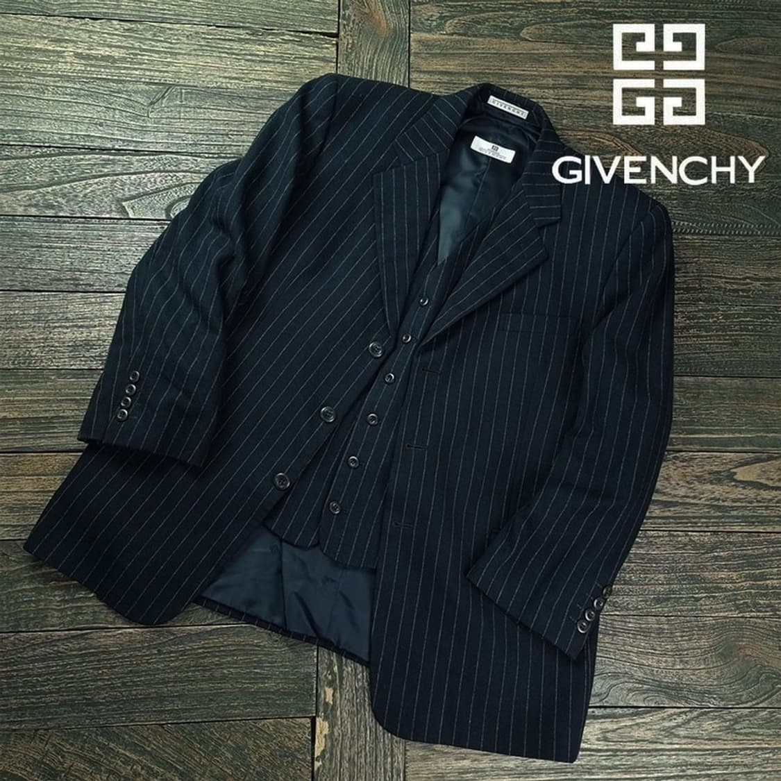 [지방시] 스트라이프 베스트 & 블레이저 투피스 네이비 P01507 상품이미지1